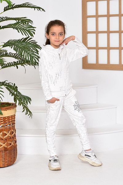 maramm Three Piece Velvet Girl's Tracksuit Set