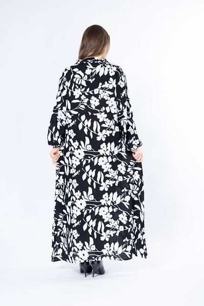 mervemoda Γυναικείο μακρύ plus size υφαντό φόρεμα βισκόζης