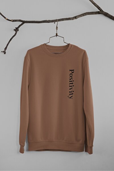 Butik Φούτερ Unisex με μακρύ μανίκι 2 νήματα POSITIVITY Transfer B με τύπωμα ...