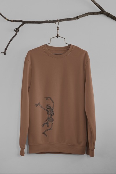 Butik Hanorac unisex cu mânecă lungă, cu 2 fire DANCER SKELETON Transfer Ba c...