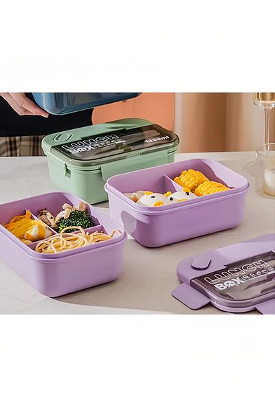 Arabest Portable Food,Grade Plastic Lunch Box, Airtight, Leakproof, Microwave-Safe,Children,Adults,Green