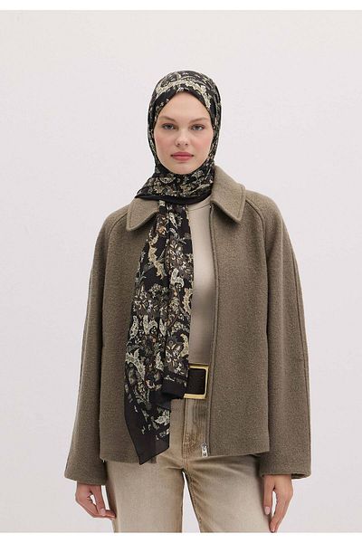 Fresh Enya Pattern Shawl - Mink