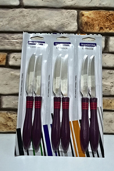 TRAMONTINA TRAMONTİNA LAZER KESİM KAHVALTI BIÇAĞI 6 ADET-MOR