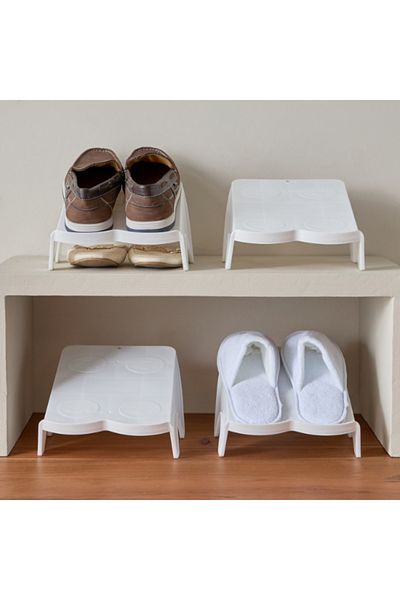 Home Box Logan 4-Piece Double Shoe Rack Set