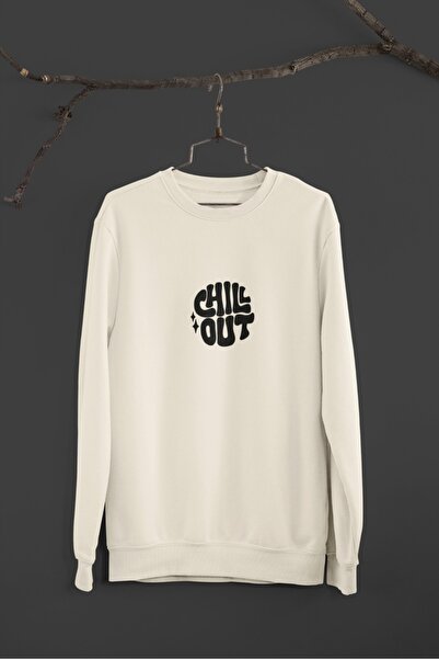 Butik Φούτερ Unisex με μακρύ μανίκι 2 νήματα CHILL OUT Transfer B με τύπωμα μ...