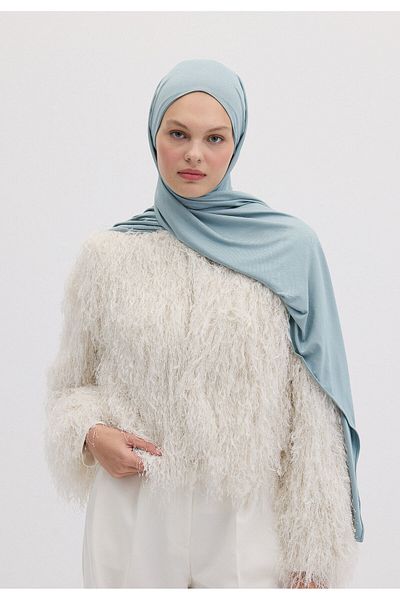 Fresh Bamboo Combed Shawl - Light Blue