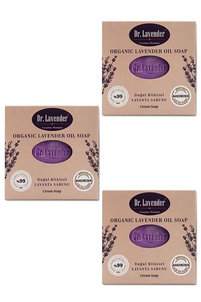 Gallipoli Lavender Dr. Lavender - Natural Herbal Lavender Soap 100 G, 3 Pieces