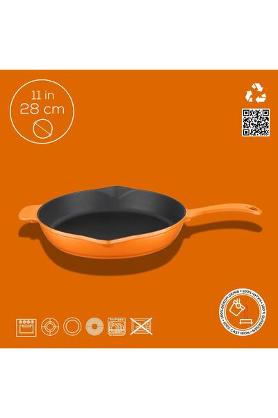 Lava Cast Round Frying Pan Cast Iron Solid HandleDiameter(Ø)28cm