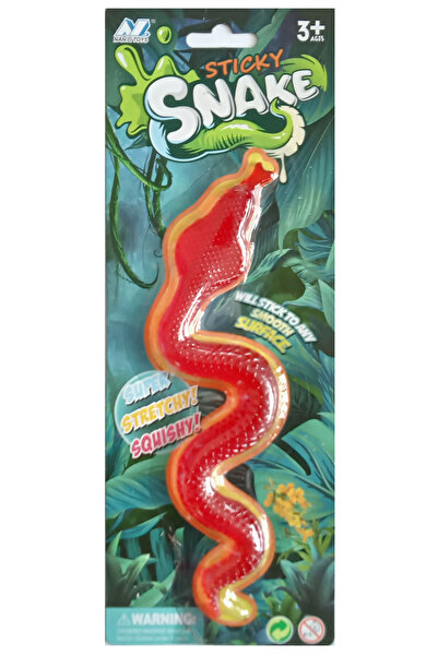 CT-TOYS Oyuncak Yılan Kırmızı Renk Süper Uzayan ve Yapışan Squishy Oyuncak