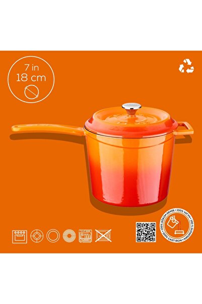 Lava Round Handle Pot Ç18 Pot Orange