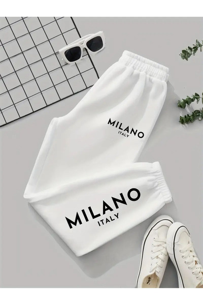 PENTHİLUS بنطال رياضي مطبوع من MILANO مقاس كبير (مفرد).