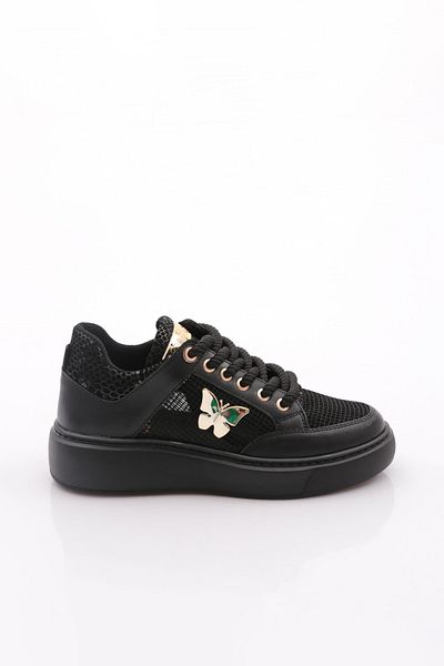 DGN Women's Mesh Accessory Sneakers Shoes Black 12211839101