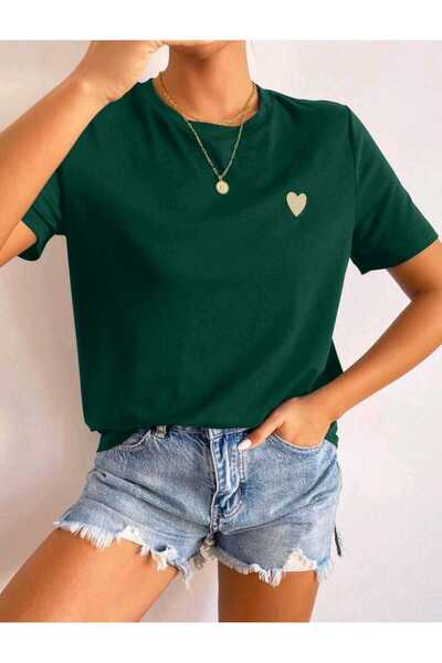 FAVORİST Γυναικείο μπλουζάκι με στάμπα καρδιάς
