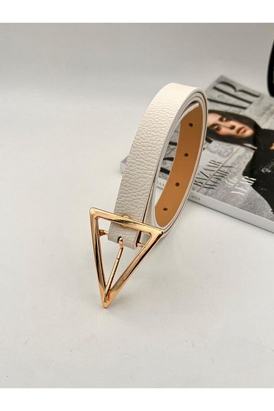 MODAM HİFA Triangle Buckle Women's Belt Trouser Belt Dress Belt Shirt Belt Coat Belt