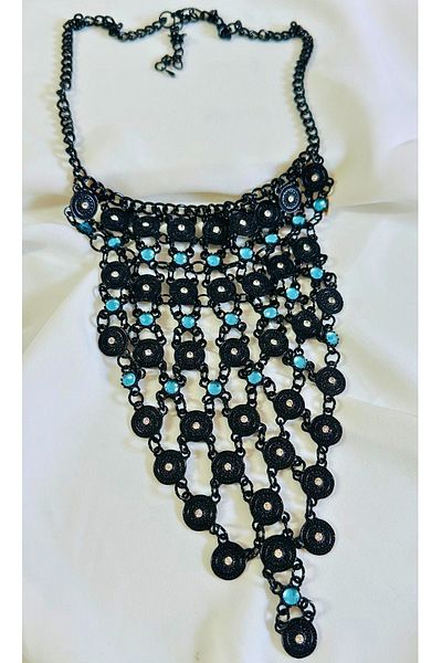 PETEK AKSESUAR ETHNIC BOHEM METAL LONG NECKLACE