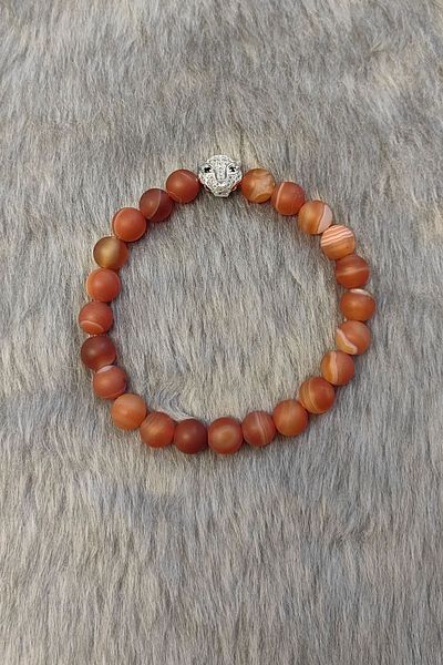 Chavin Men's Bracelet - Elastic and Patterned, Tiger with Agate, Home60