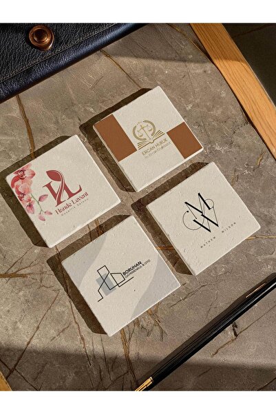 arslart Kişiye Özel Logolu Taş Bardak Altlığı, Firma, Avukat, Emlak, Otel, Re...