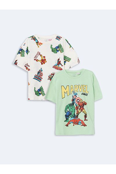 LC Waikiki New Season Marvel Printed Baby Boy Tisort Σετ 2 τεμαχίων - S5DD33Z1