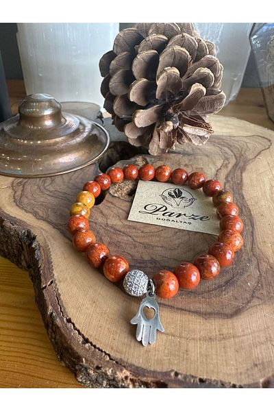 parze doğaltaş Fire Agate Natural Stone Bracelet
