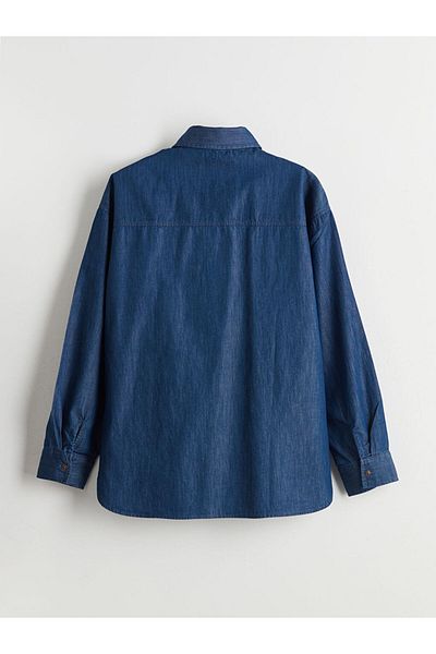 LC Waikiki Lcw Eco Indigo Oversize Women's Jean Shirt