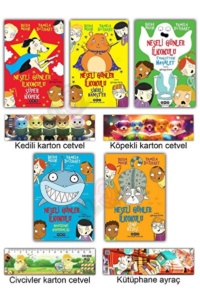 Yapı Kredi Yayınları Neşeli Günler İlkokulu Set (7-9 Yaş) - Süper Köpek Sınıf Kedisi Tuvaletteki Hayalet Sihirli Hamster