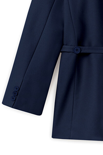 praye Navy Blue Blazer Jacket - with Mobile Belt