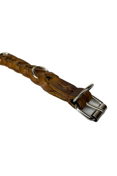 Rebel Dog Premium Genuine Leather Hand Knitted Dog Collar 2.5x55 (HOLE DIST 41-50CM)