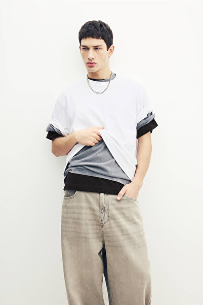 Pull & Bear Yumuşak dokulu boxy fit t-shirt