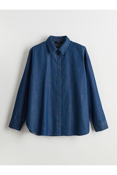 LC Waikiki Lcw Eco Indigo Oversize Women's Jean Shirt