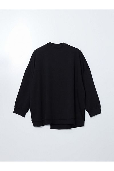 LC Waikiki Hanorac de damă KOOR negru cu gât crew