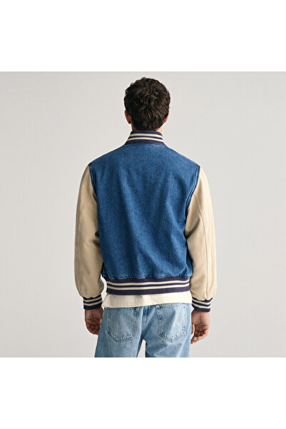 Gant Erkek Lacivert Relaxed Fit Hakim Yaka Logolu Bomber Ceket