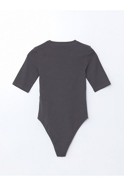 LC Waikiki Lcw Vision Gray Crew Neck Women's Bodysuit