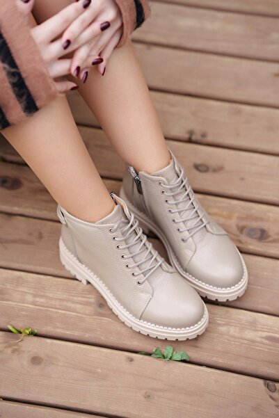 Parponi Drop Zipper Γυναικείες Μπότες από γνήσιο δέρμα Mink