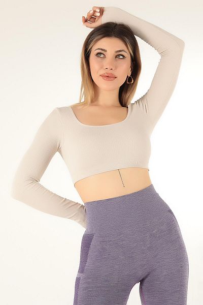 Doremi Seamless Strapless Long Sleeve Ribbed Bustier