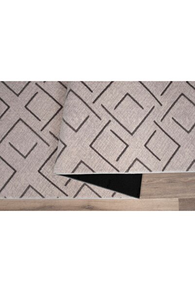 Plato Halı Parantez Sultan Lüks Oturma Odası, Salon, Antre, Yıkanabilir Polyester Kaymaz Taban Gri Halı