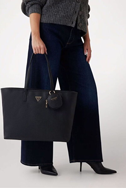 Guess Power Play Large Tech Tote Women's Black Shoulder Bag Hwbg9006240-Bla