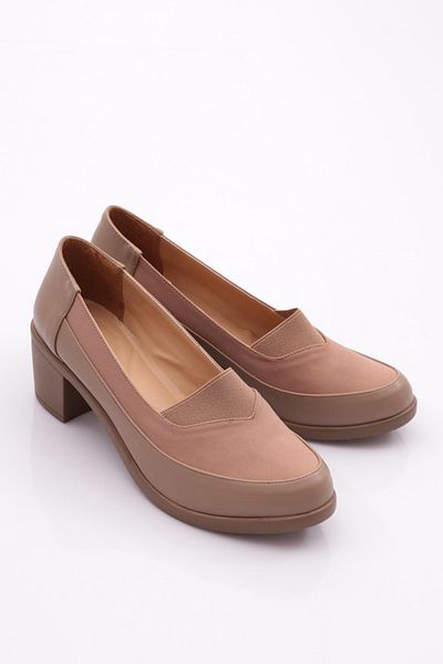 DGN Pantofi cu toc de damă bej - 341333648