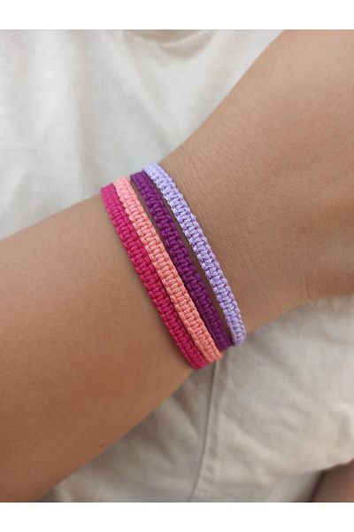 TREND Set of 4 Knitted Macrame Ip Bracelet - Sports Bracelet
