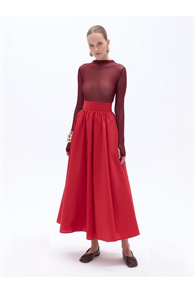 Nocturne High Waist Taffeta Skirt