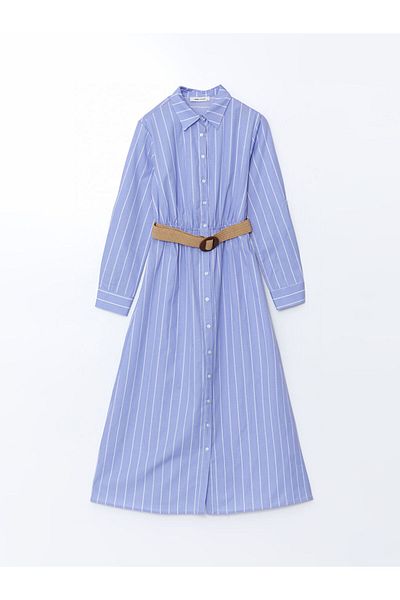 LC Waikiki New Season Striped Poplin Women's Shirt Dress - S5Le54Z8