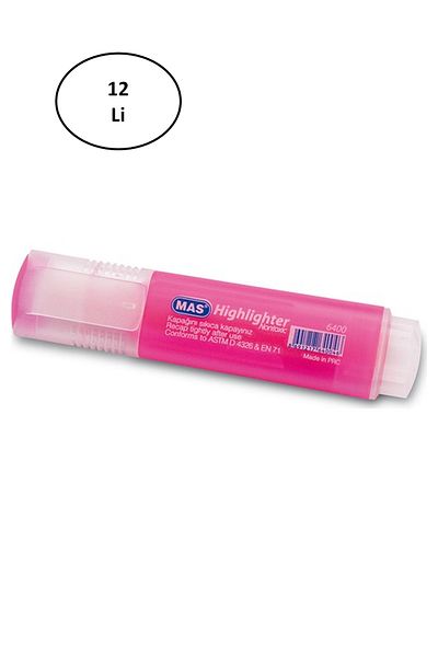MCEM STORE Mas 6400 Highlighter Pink 12 Pack