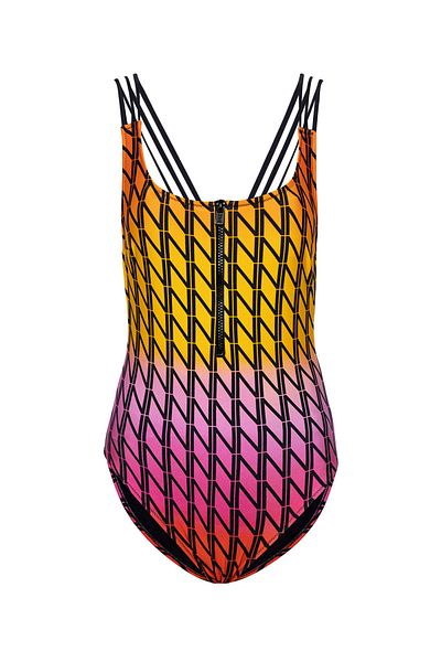 Nocturne Zipper Detailed Patterned Swimsuit