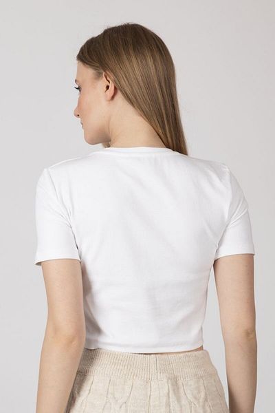 Hiccup Crop Top de bază cu decolteu