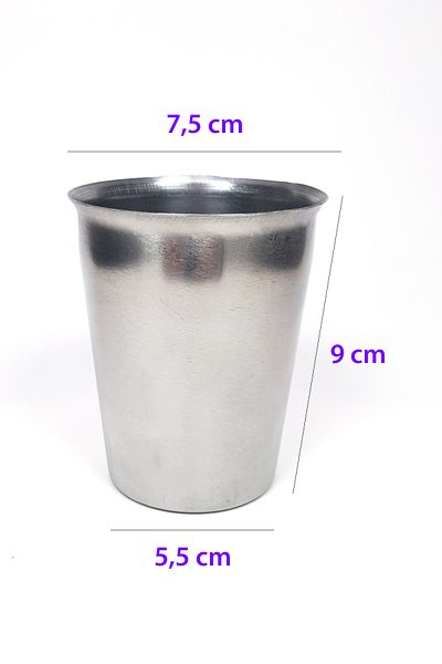 Rasanet 12 Pieces Stainless Steel Chrome Cups 9 x 7.5 x 5.5cm