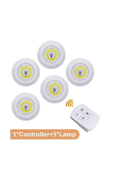 Choice Cold White Light 1 Control 5 lamp LED Under Cabinet Light Wireless Remote Control Dimmable Wardrobe