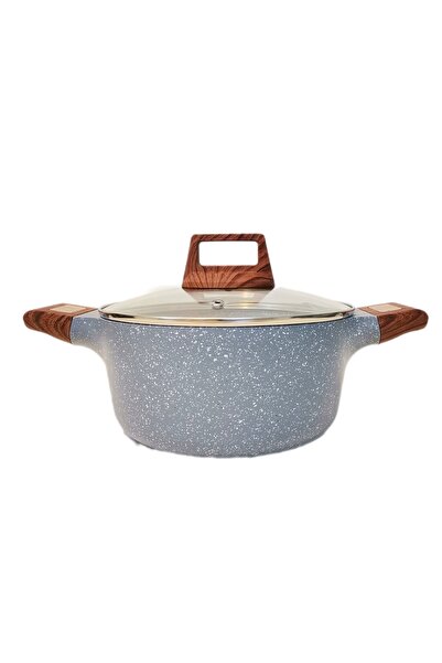 AL-Sahah Granite Coated Cookware Set 9PCS , with Non-Stick Surfaces, GRAY