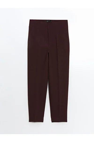 LC Waikiki Lcw Vision Brown High Waisted Carrot Cut Women's Pleated Pants