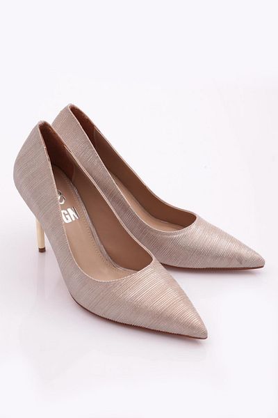 DGN 3725 Pantofi cu toc de damă Gold Breast