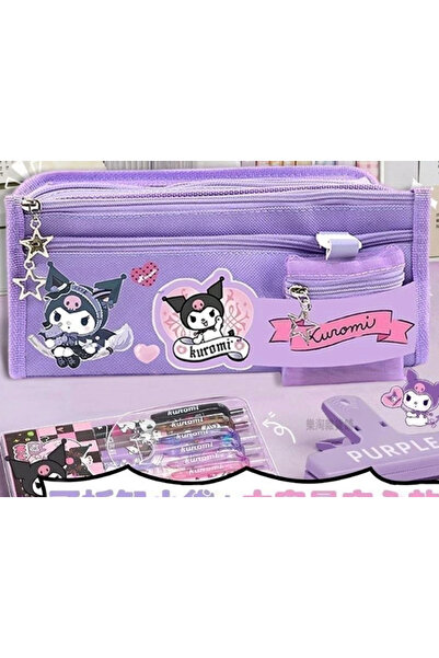 NETAVANTAJ Sanrio Kuromi Mor Yüksek Kapasiteli Çok Gözlü Kalemlik Kalem