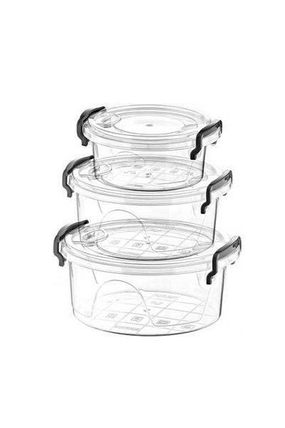 Mustore Bonny Box 3-Piece Round Storage Container Royaleks-82112